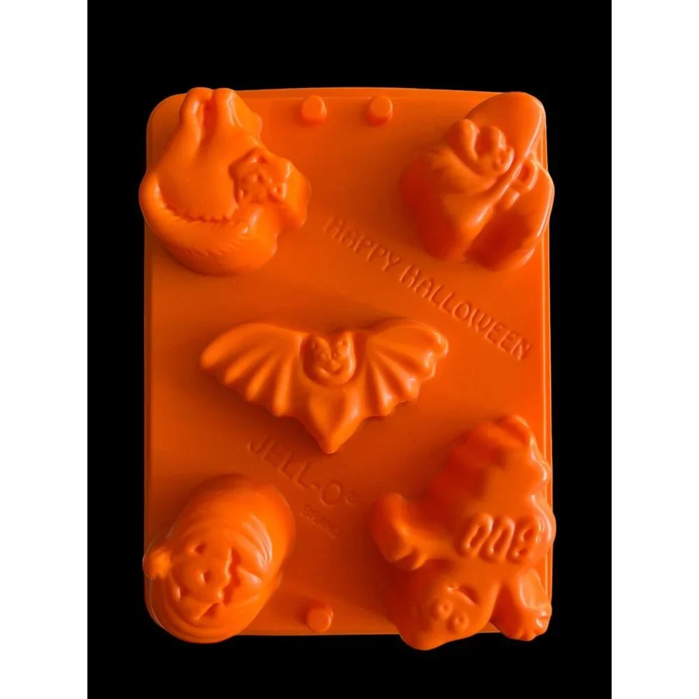 Vintage Jello Jigglers Halloween Orange Jello Molds 1996 Set of 6 Shots Ice Mold